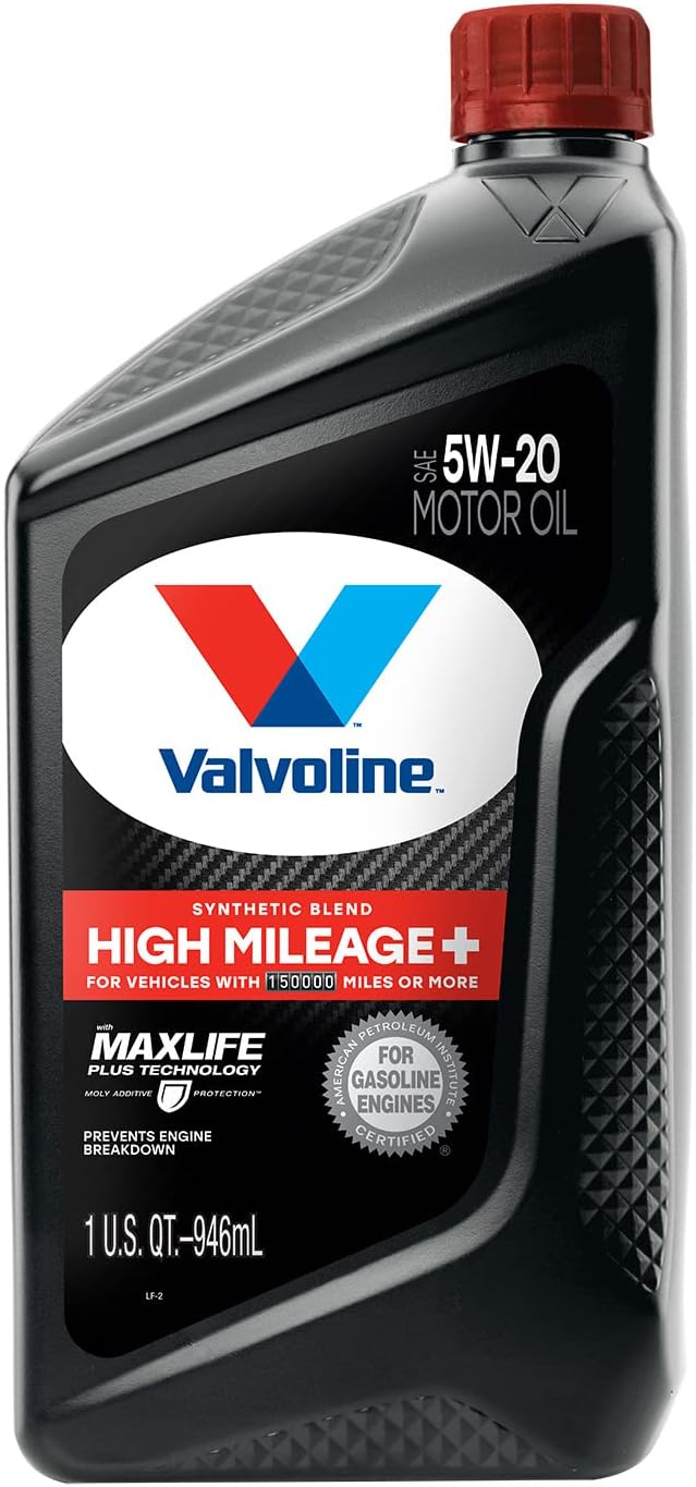 Valvoline High Mileage 150K with Maxlife Plus Technology Motor Oil SAE 5W-20 1 QT. Case of 6