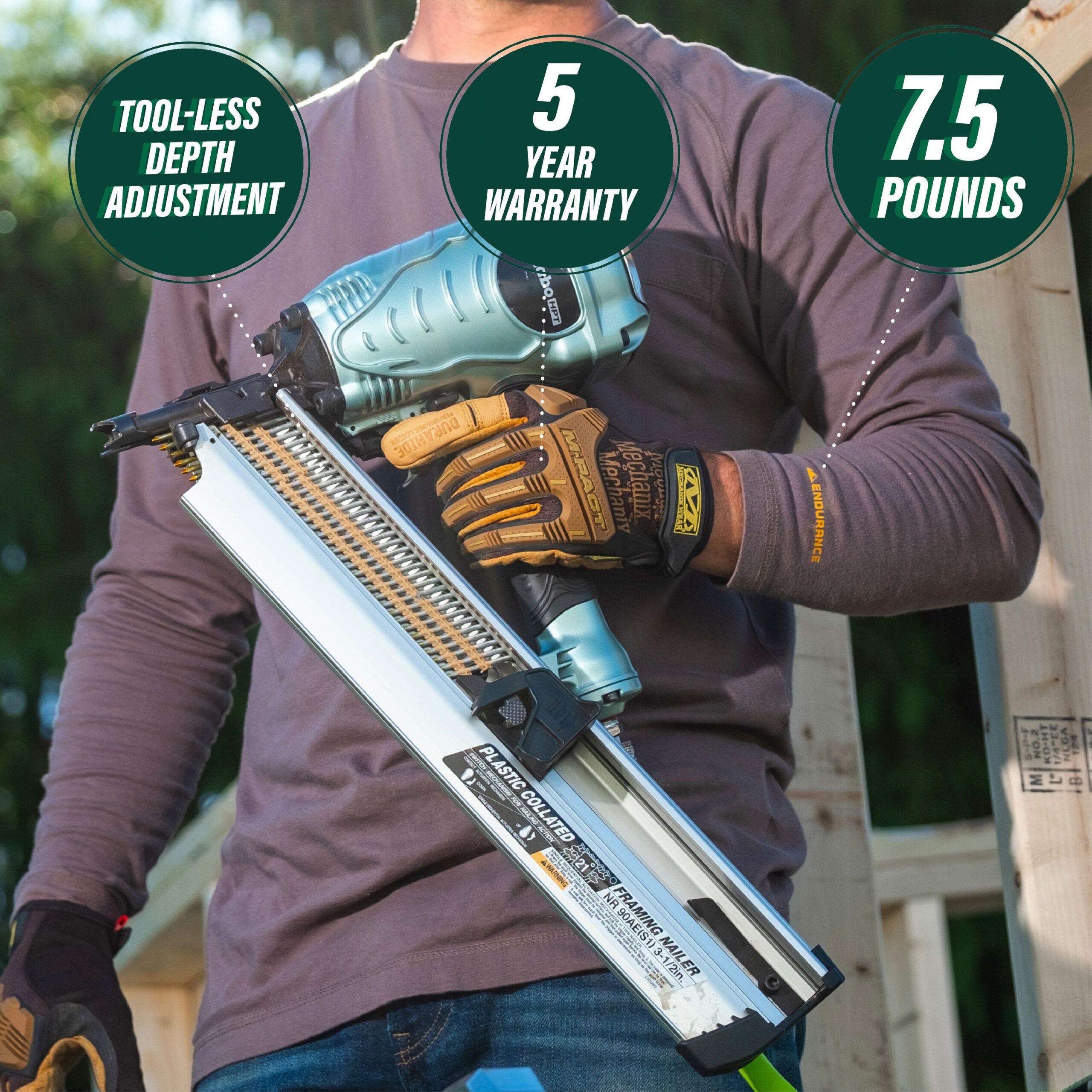 Metabo HPT 3.5-in 21-Degree Pneumatic Framing Nailer