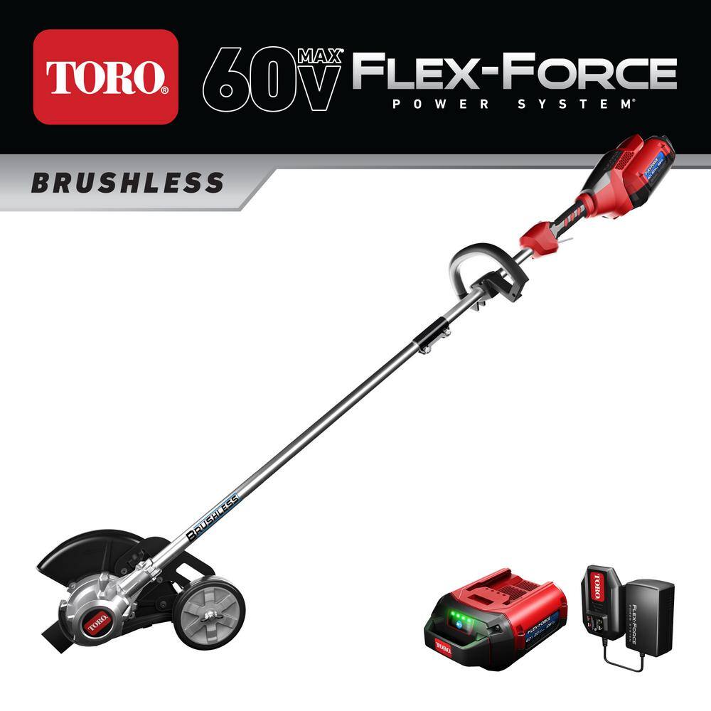 Toro 51833 8 in. 60V Max Lithium Ion Cordless Electric Lawn Edger - Battery and Charger Included