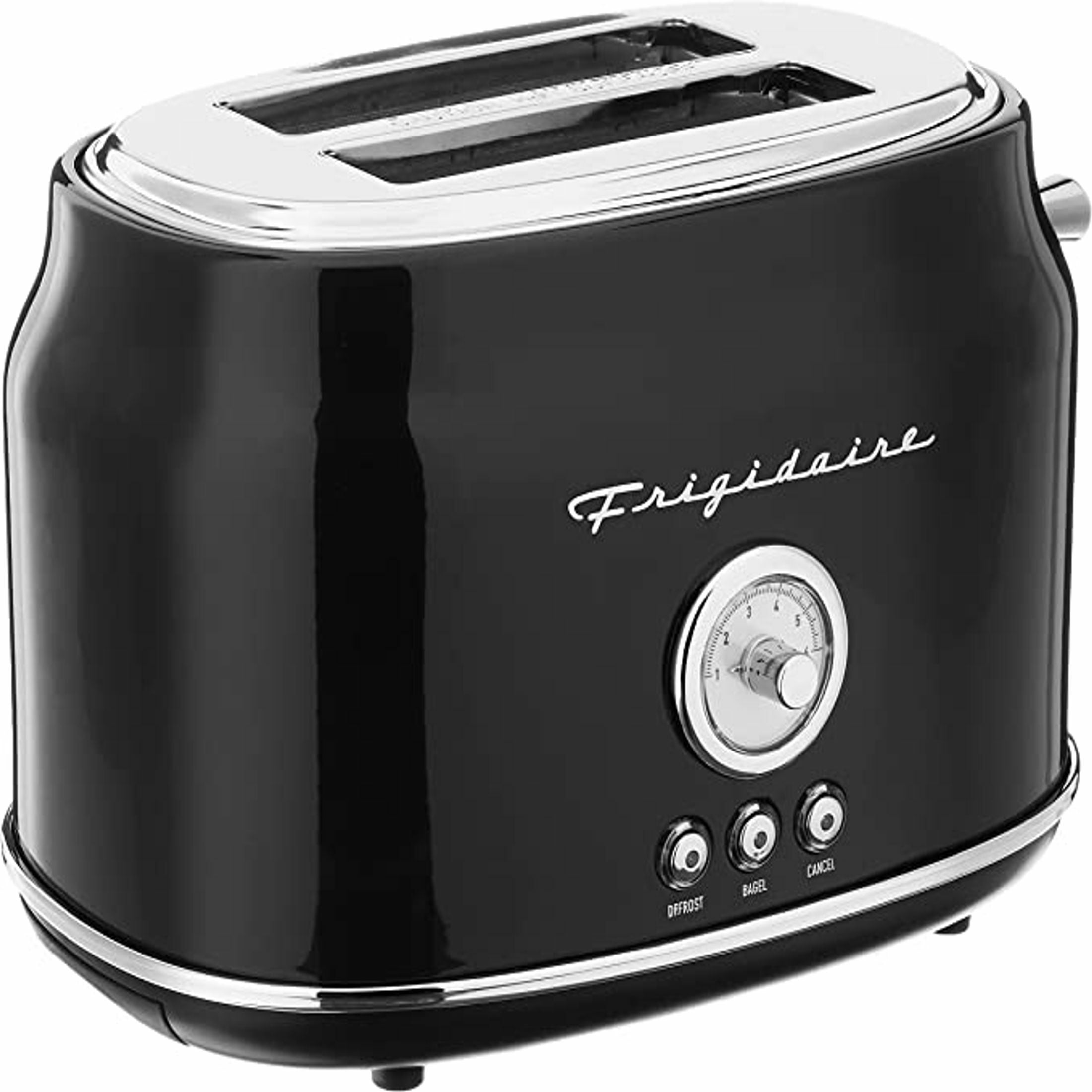 Frigidaire ETO102-BLACK 2-Slice 900-Watt Retro Stainless Steel Toaster. Black