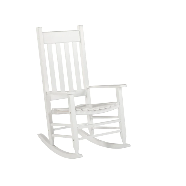 Style Selections TA7002 White Wood Frame Rocking Chair(s) with Slat Seat