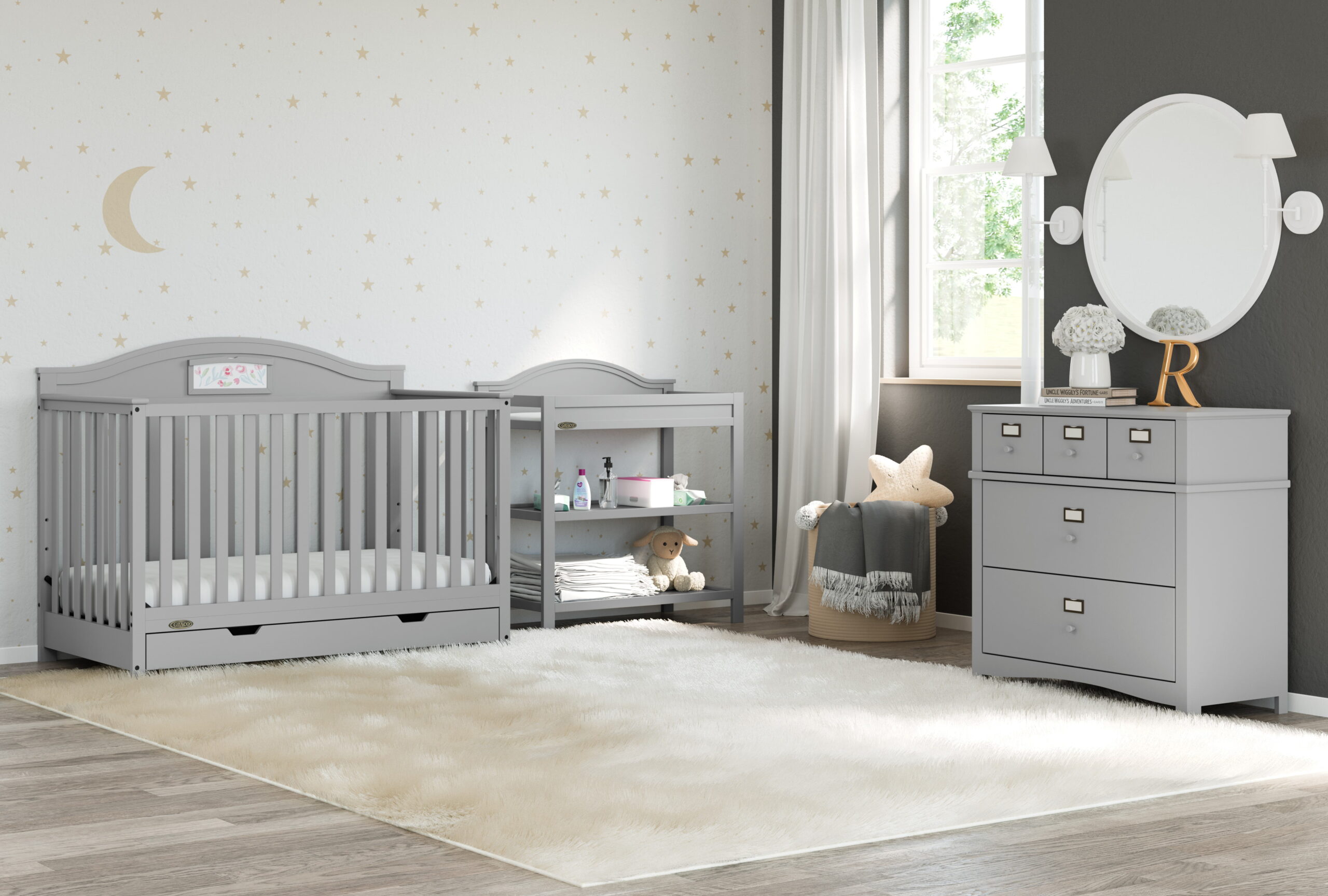 Graco Story 3 Drawer Classic Customizable Dresser Pebble Gray