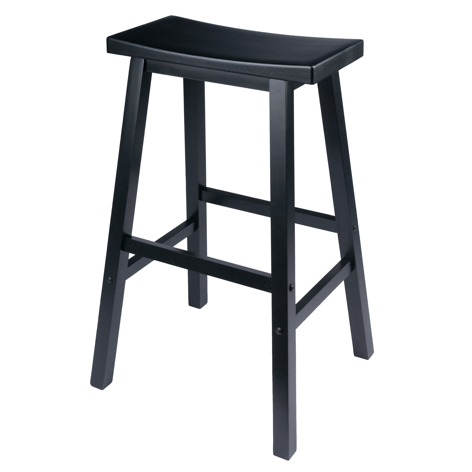 Winsome Wood Satori Saddle Seat Bar Stool. Black Finish