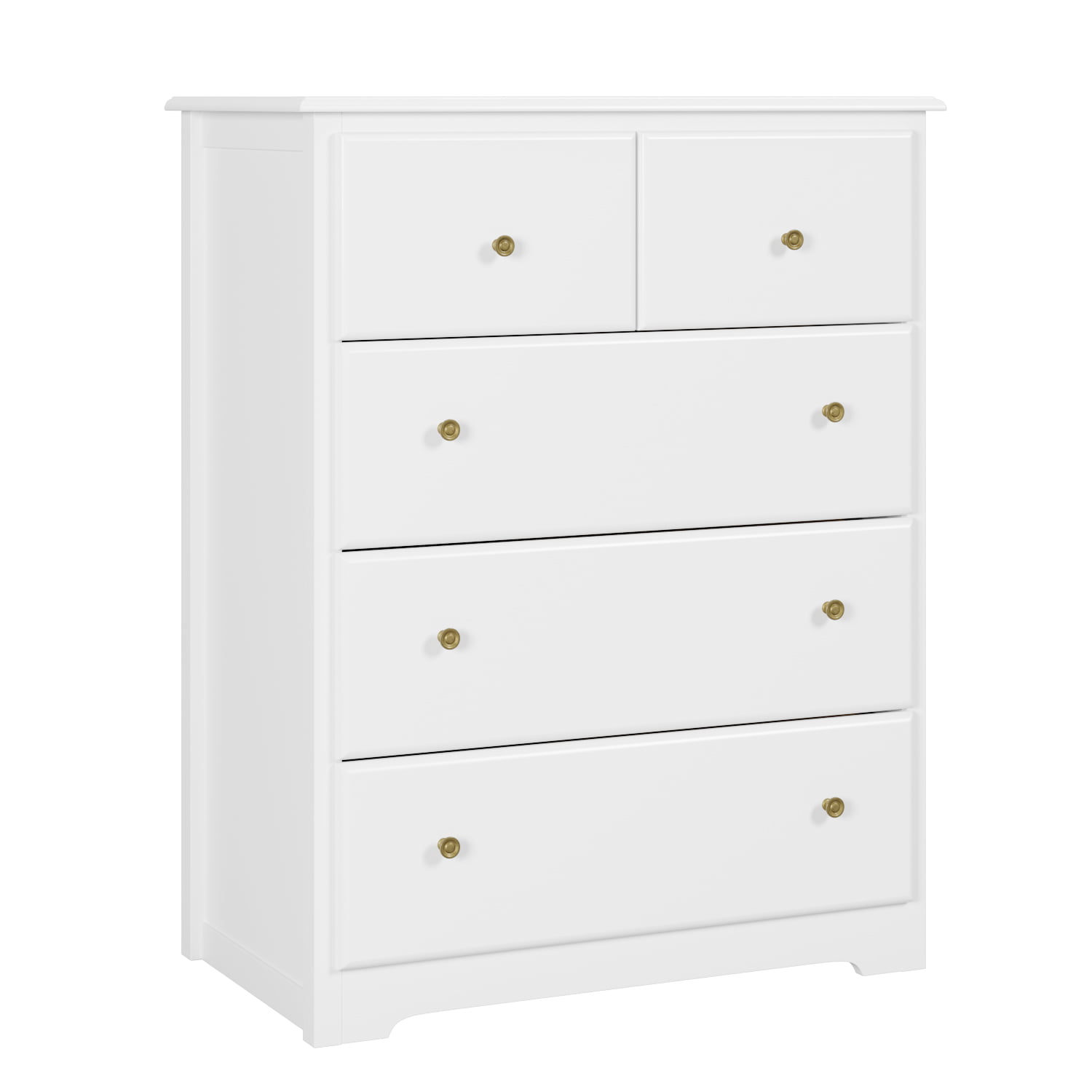 Homfa Horizontal Dresser. Modern Dresser of 5 Drawers. Dresser Chest with Easy Pull Handle for Bedroom. White Finish