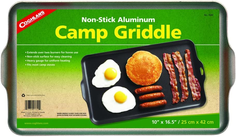 Coghlan-s Two Burner Non-Stick Camp Griddle. 16.5 x 10-Inches Black