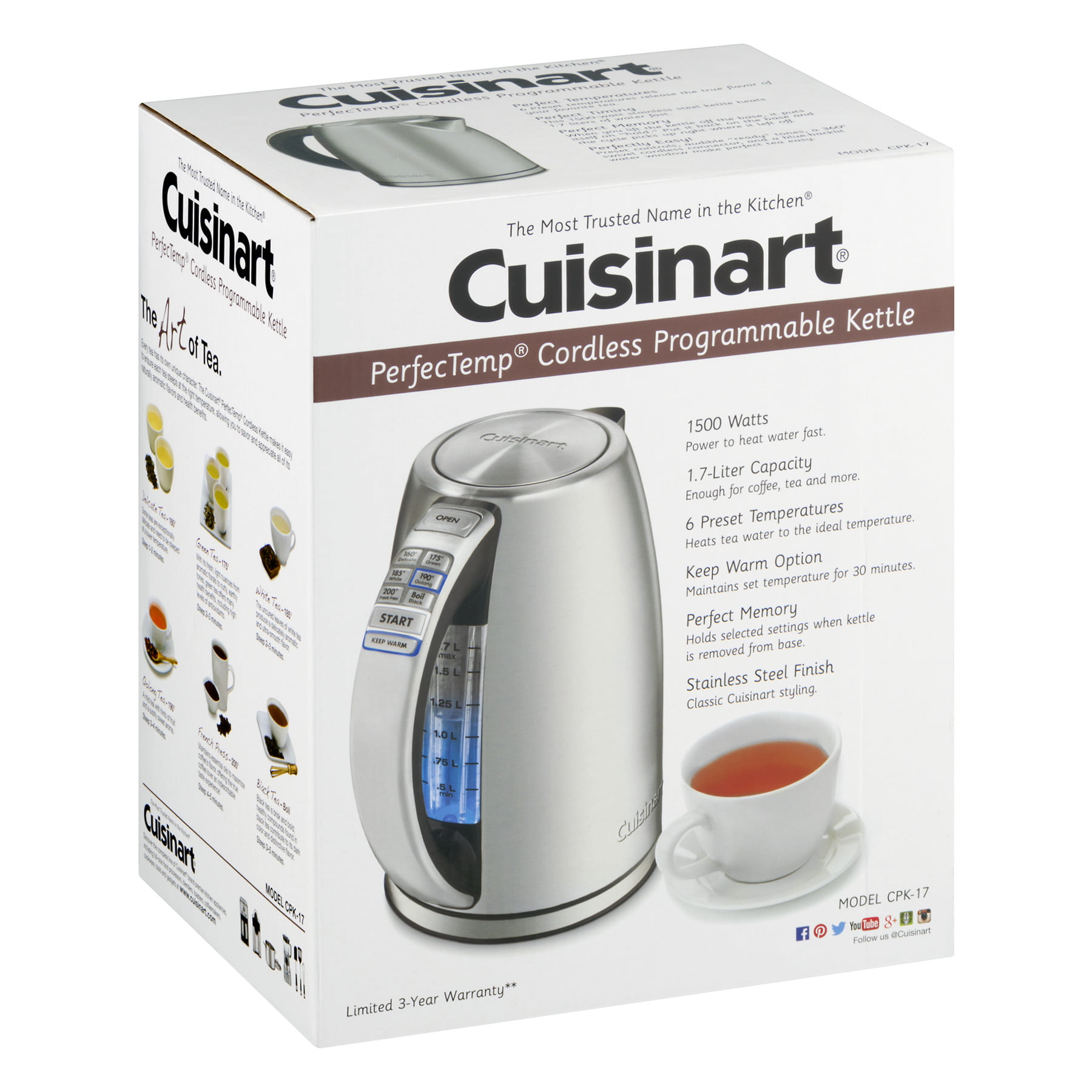 Cuisinart Tea Kettles PerfecTemp® Cordless Electric Kettle