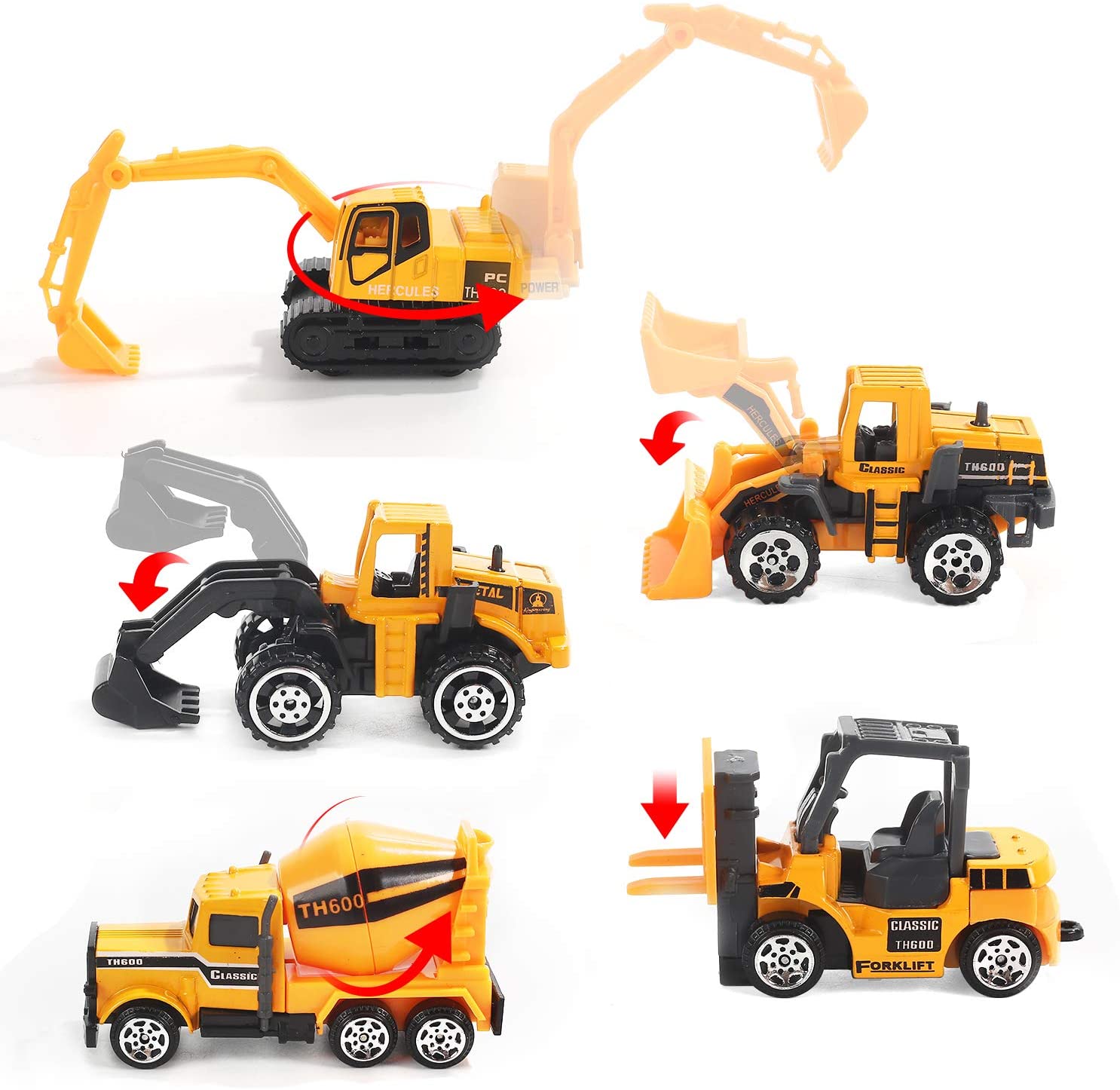 CUTE STONE 25 in 1 Construction Trucks Push and Go Car Carrier Truck Toy