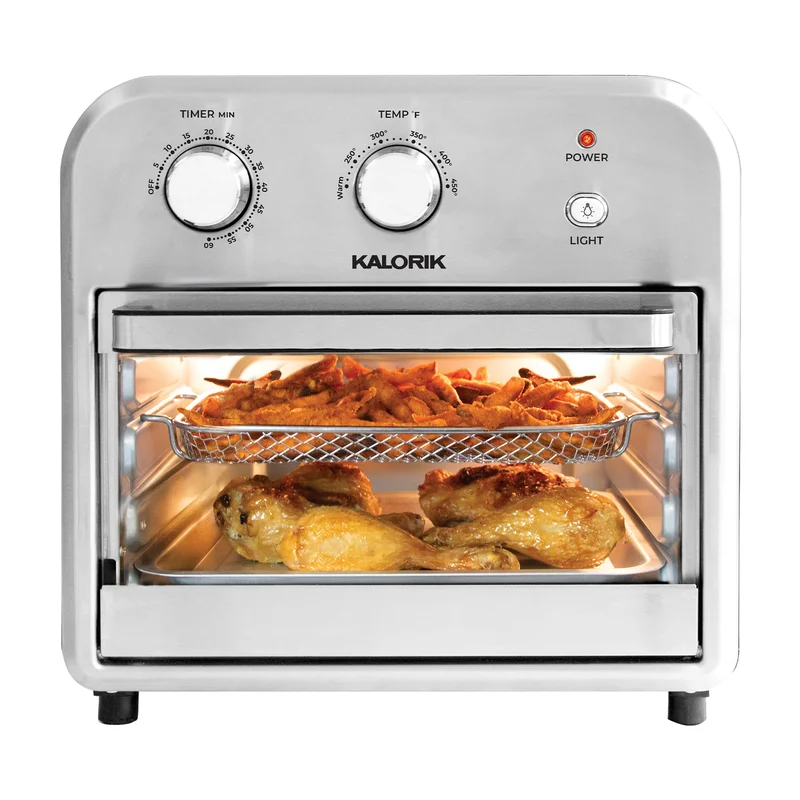 Kalorik AFO 46894 BKSS 12-Quart Stainless Steel Air Fryer Toaster Oven Combo. Multiple Functions. Rapid Hot Air Technology. No Preheating. Fast Family-Style Healthy Cooking. Low Oil Low Fat