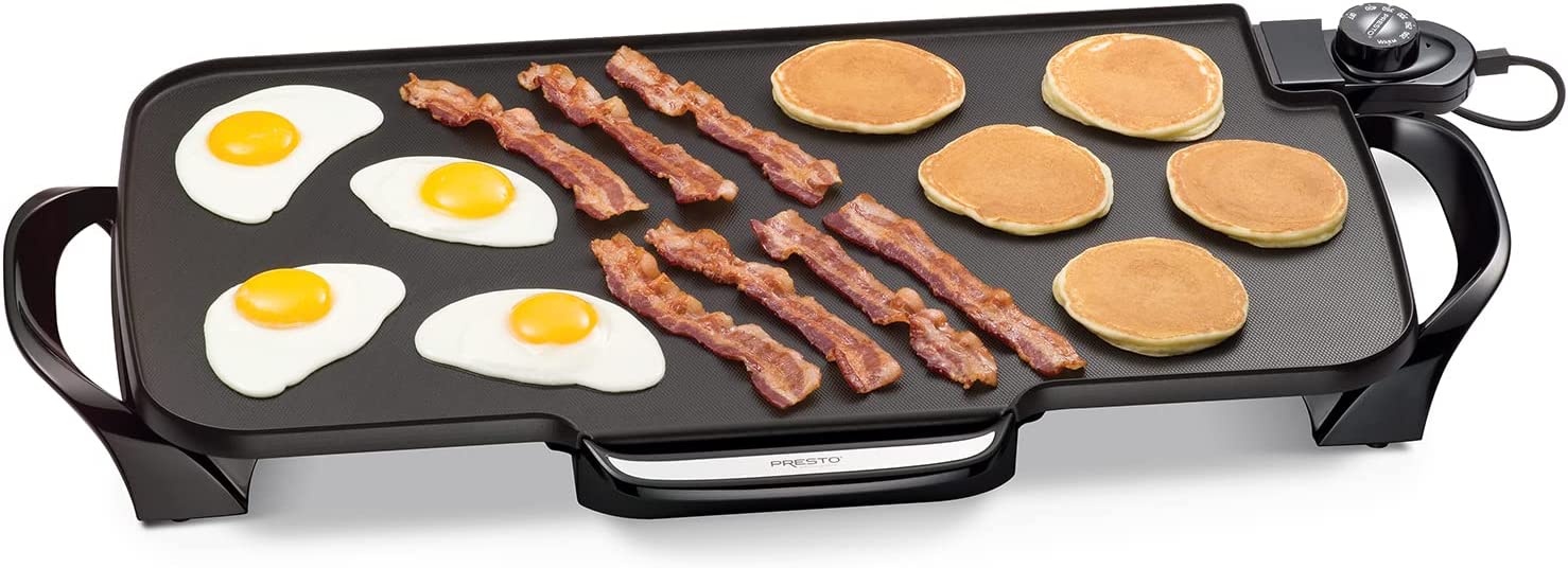 Presto 07061 22-inch Electric Griddle With Removable Handles. Black. 22-inch