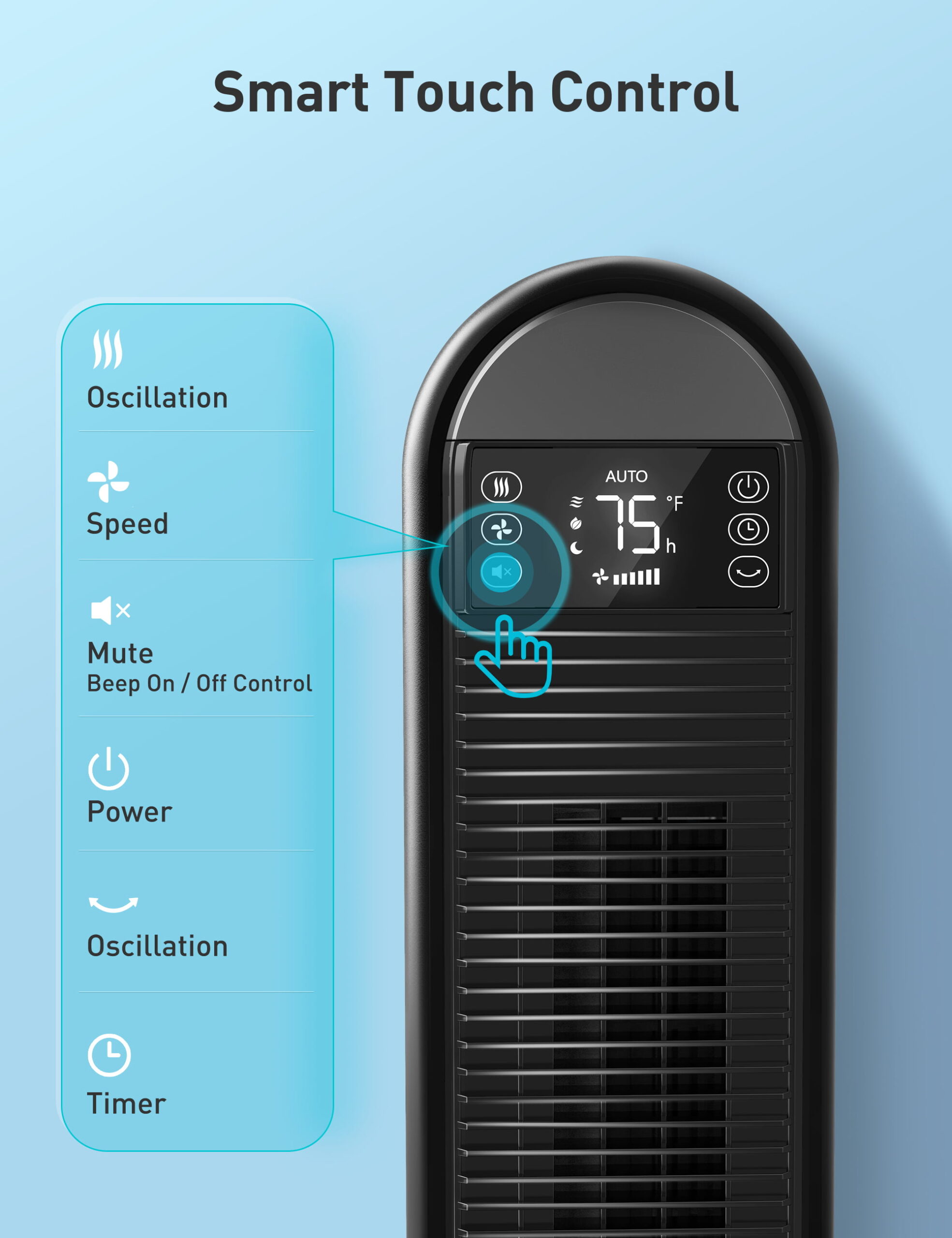 Dreo Tower Fan for Bedroom. 42 Inch Bladeless Fan. 90° Oscillating Fan. Quiet Floor Fan with Remote. LED Display. 6 Speeds 4 Modes. 12H Timer. Standing Fans for Home Living Room Office. Cruiser Pro T2