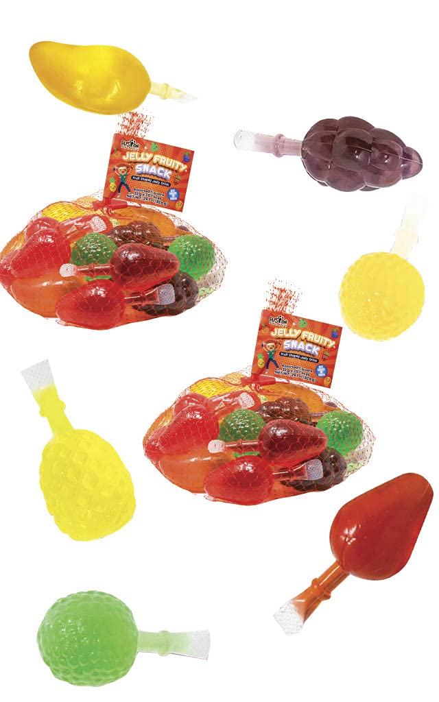 Fusion Select Jelly Fruit Snack Tik Tok Challenge Hit or Miss - Fruit-Shaped Jelly- Assorted Flavors. Strawberry. Orange. Apple. Pineapple. Grape. Mango (2 Mesh Bag)