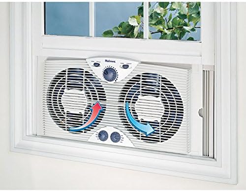 Holmes Dual 8″ Blade Twin Window Fan with Manual Controls. 3 Speed Settings. White