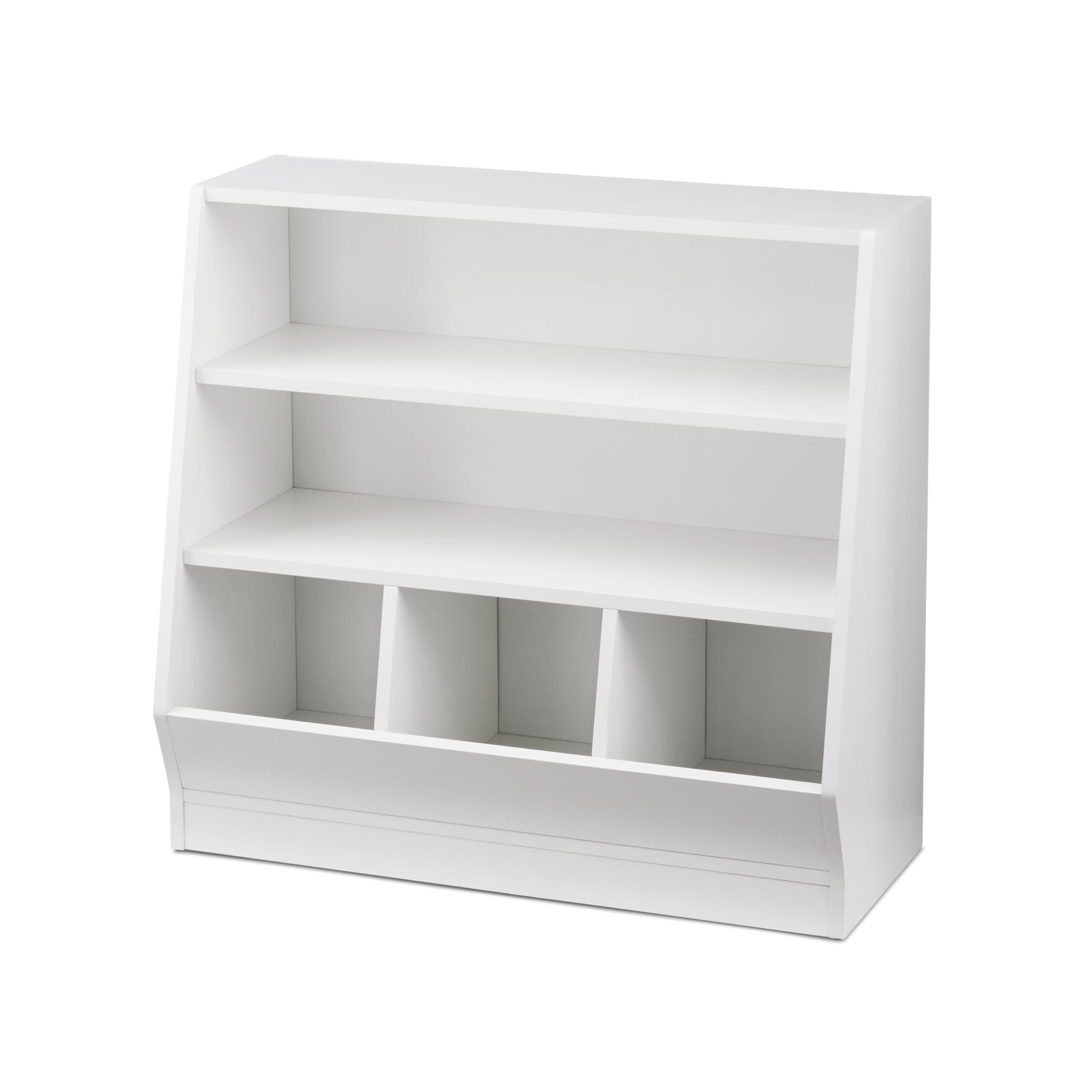 Your Zone Kids Bin Storage and Two Shelf Bookcase. White