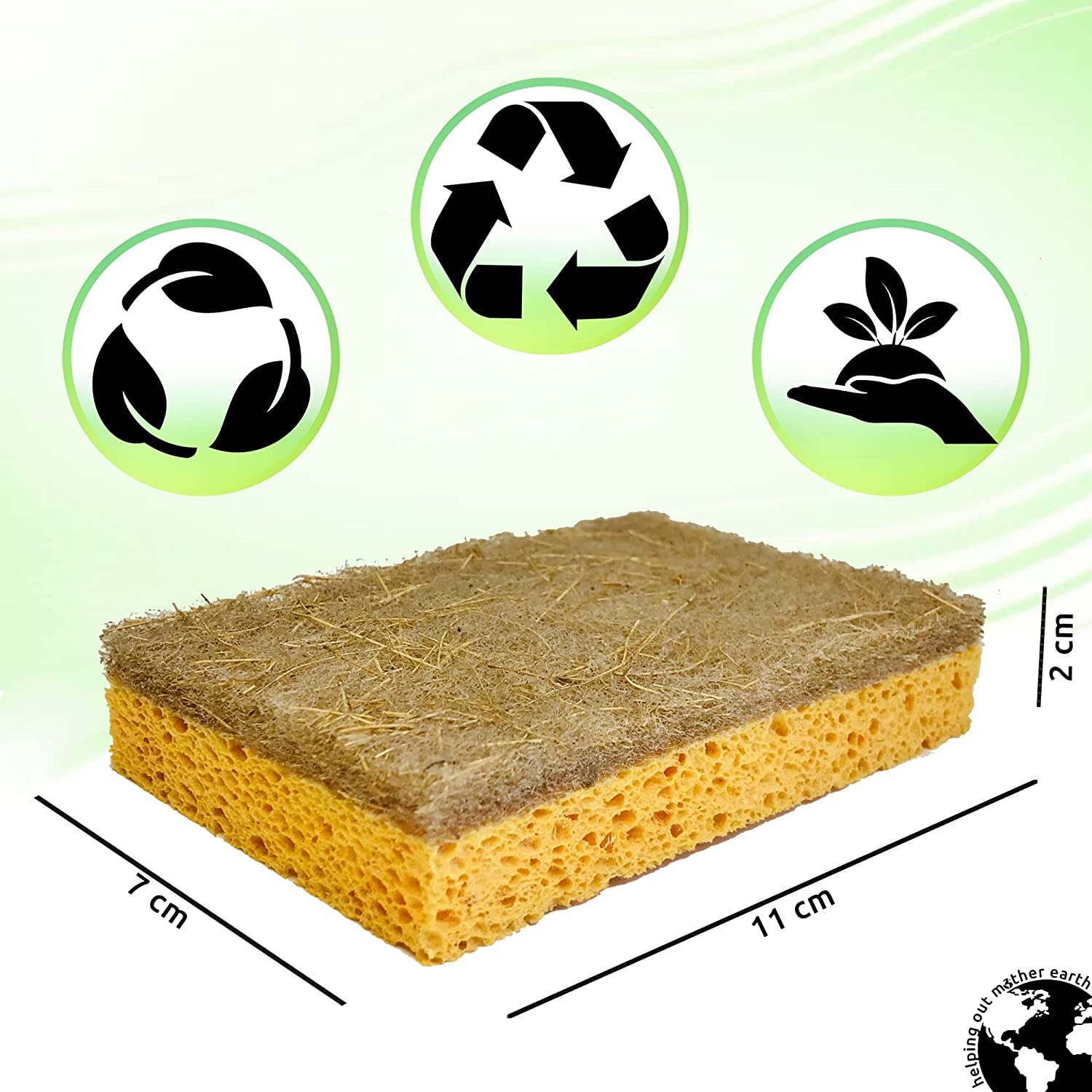 Natural Sponge 10 Pack - Eco Friendly Kitchen Sponge for Sustainable Living