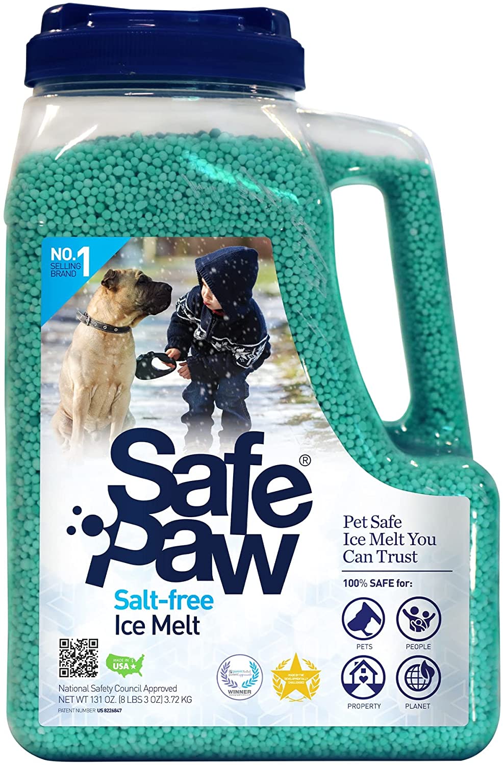 Safe Paw -100% Safe for Pet People Property Planet. Snow & Ice Melters. Fast Acting Formula (8 lbs)