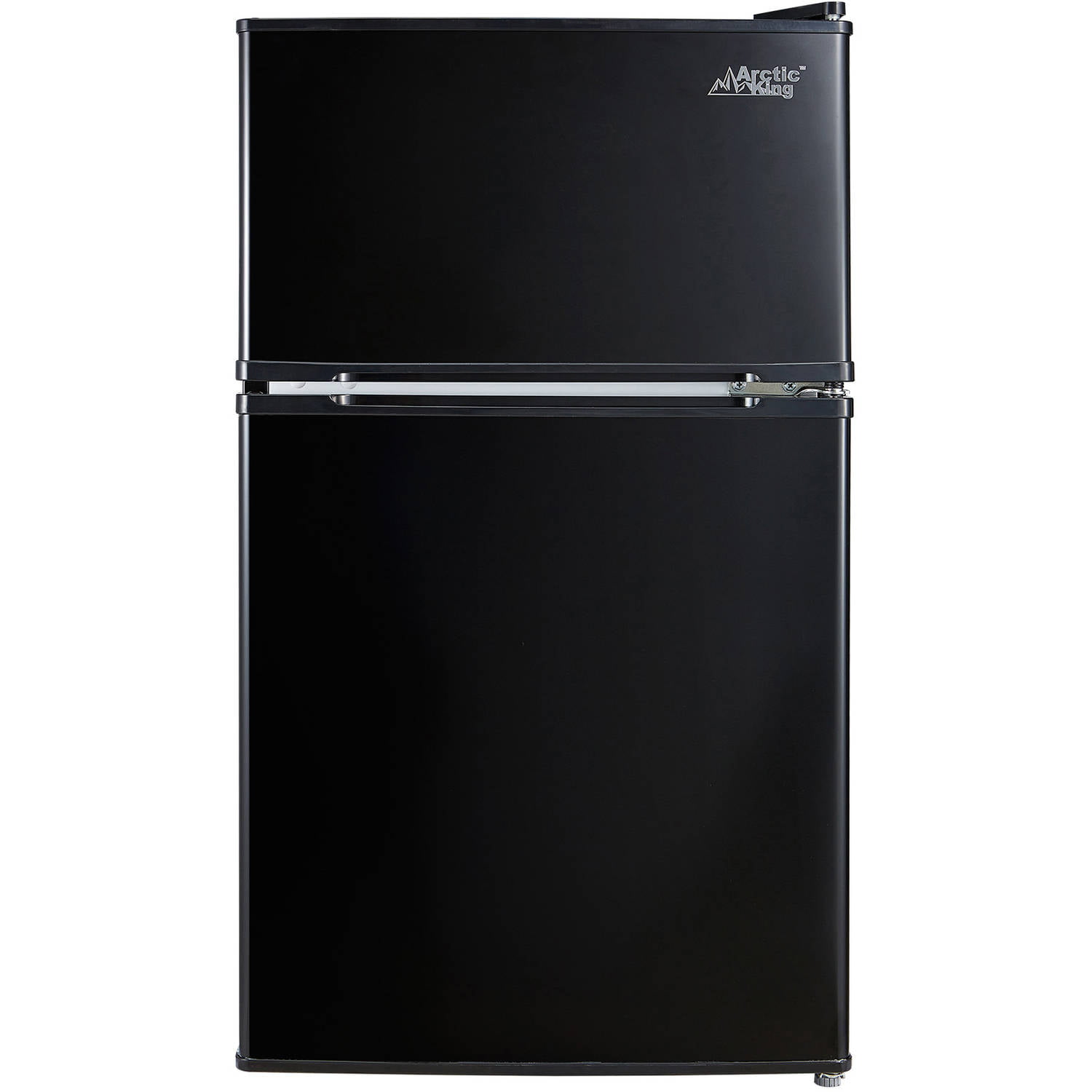 Arctic King 3.2 Cu ft Two Door Compact Refrigerator with Freezer. Black. E-star New