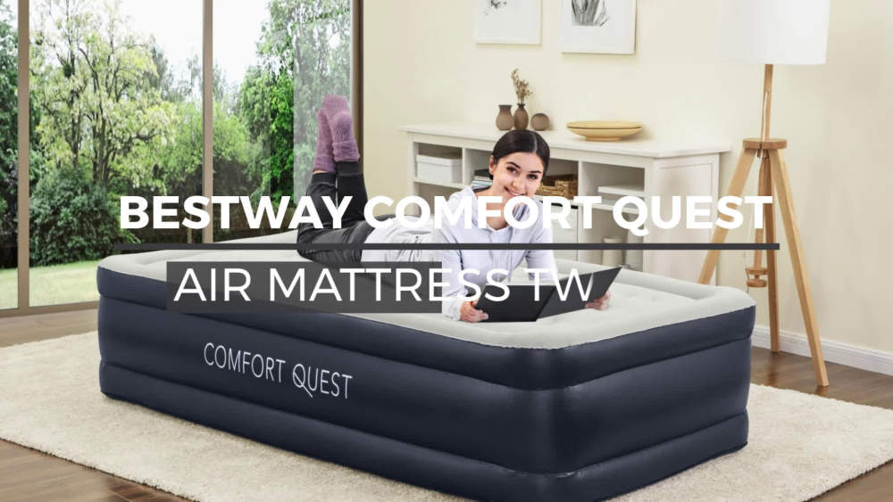 Bestway Comfort Quest 18″ Twin Air Mattress with Built-in Pump