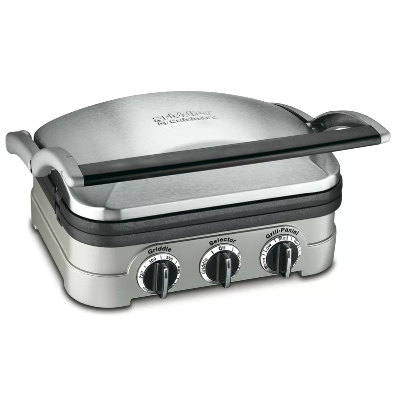 Cuisinart GR-4N Panini Press Stainless Steel Griddler. Sandwich Maker & More. 5-IN-1