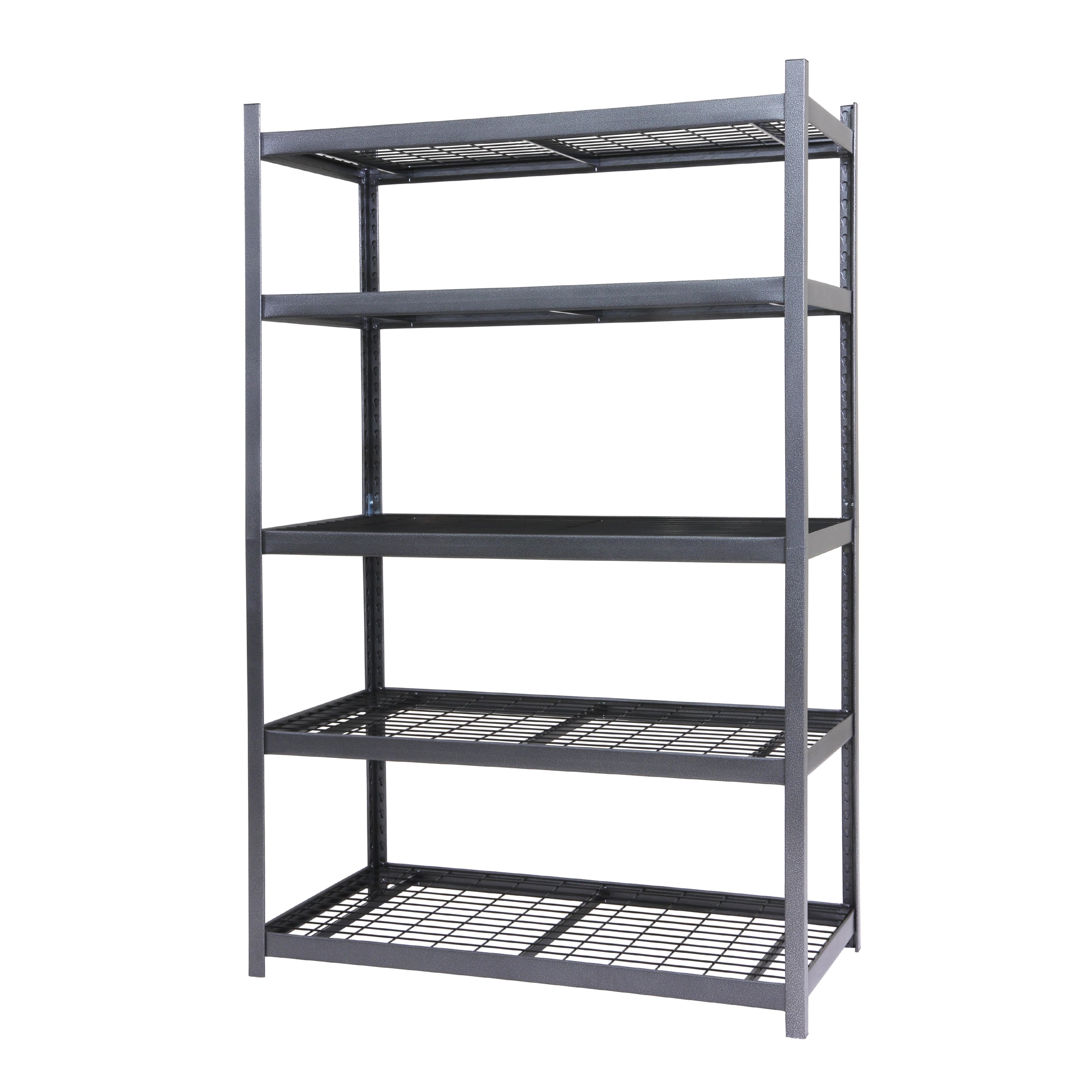 Stronghold Garage Gear 5-Shelf Boltless Rack Wire Decking in Texture Gray. 800lbs per Shelf