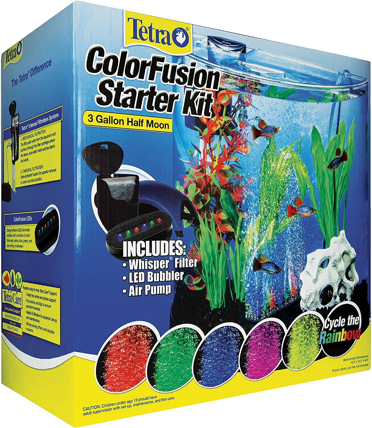 Tetra ColorFusion Half Moon Aquarium Kit. 3-gal