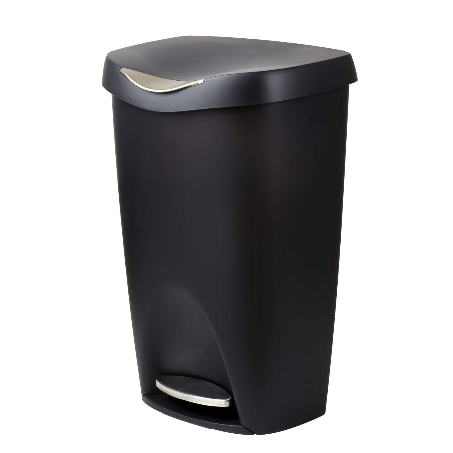 Umbra Brim 13 gal Black Plastic Step On Wastebasket