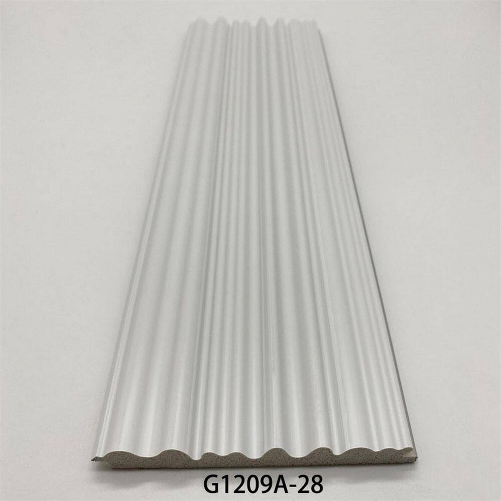 Ejoy CladdingPanel_VWC_G1209A-28 94.5 in. x 4.8 in. x 0.5 in. Acoustic Vinyl Wall Cladding Siding Board in White Color (Set of 6 piece)