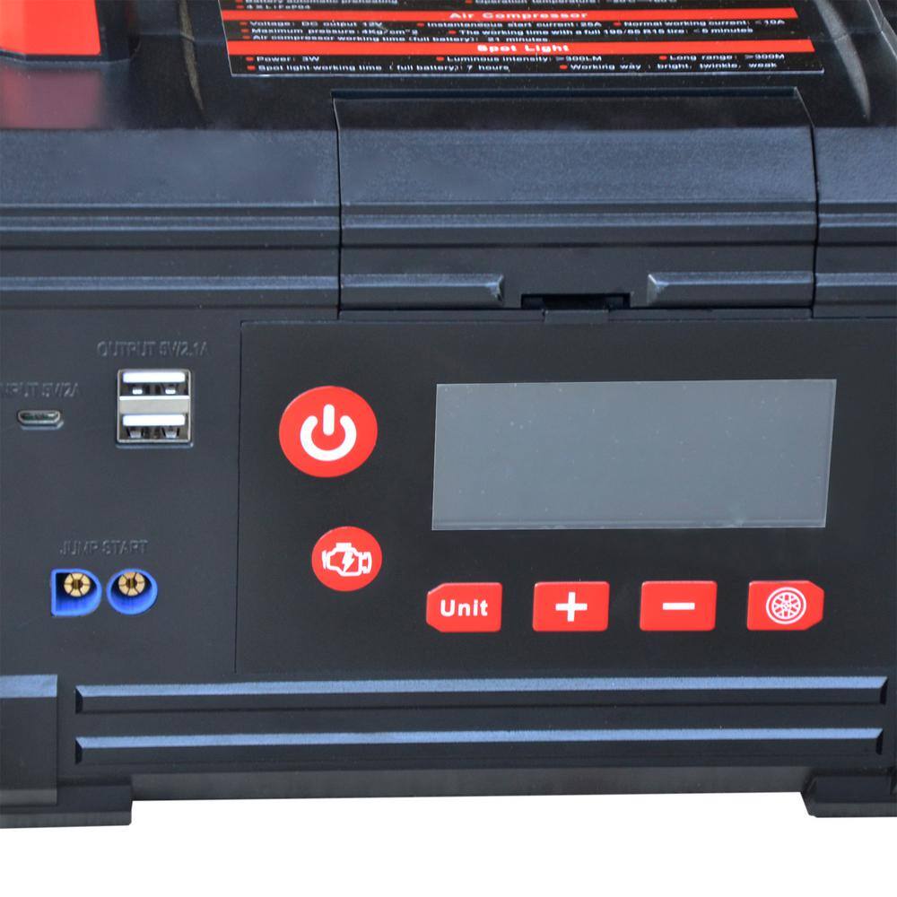 Bigbigmart 91048 5 in 1 Portable Jump Starter Power Pack 99 PSI Air Pump