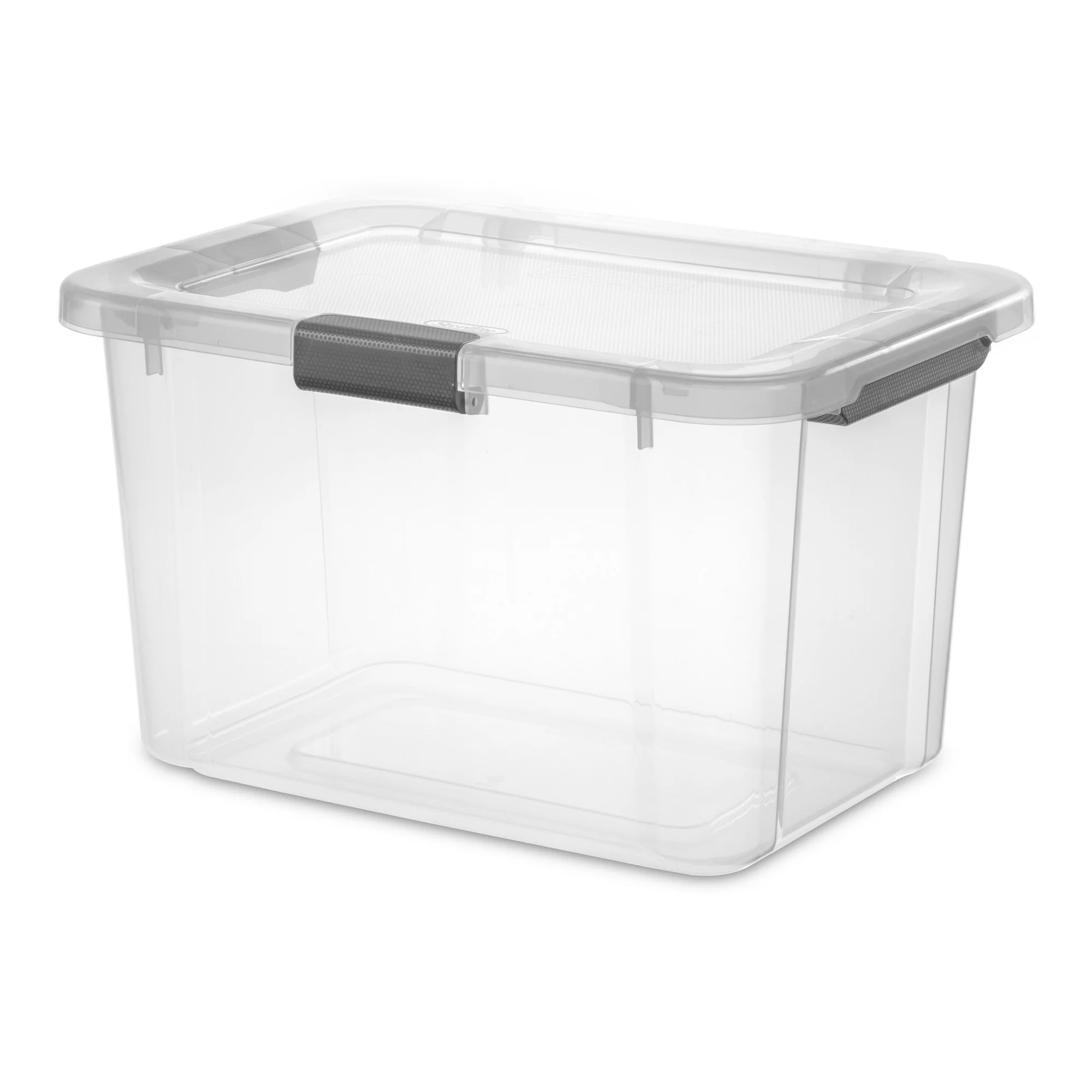 Sterilite 30 Qt. HingeLID Storage Box Plastic. Flat Gray. Set of 6