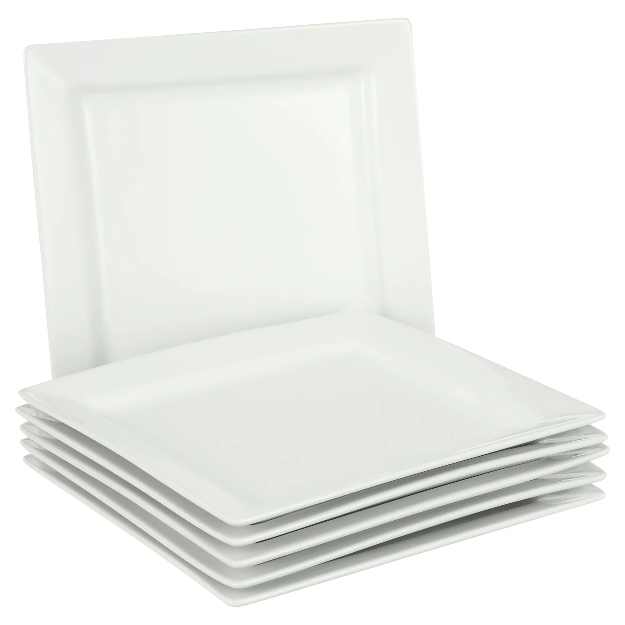 Better Homes & Gardens Square Dinner Plates. White. Set of 6