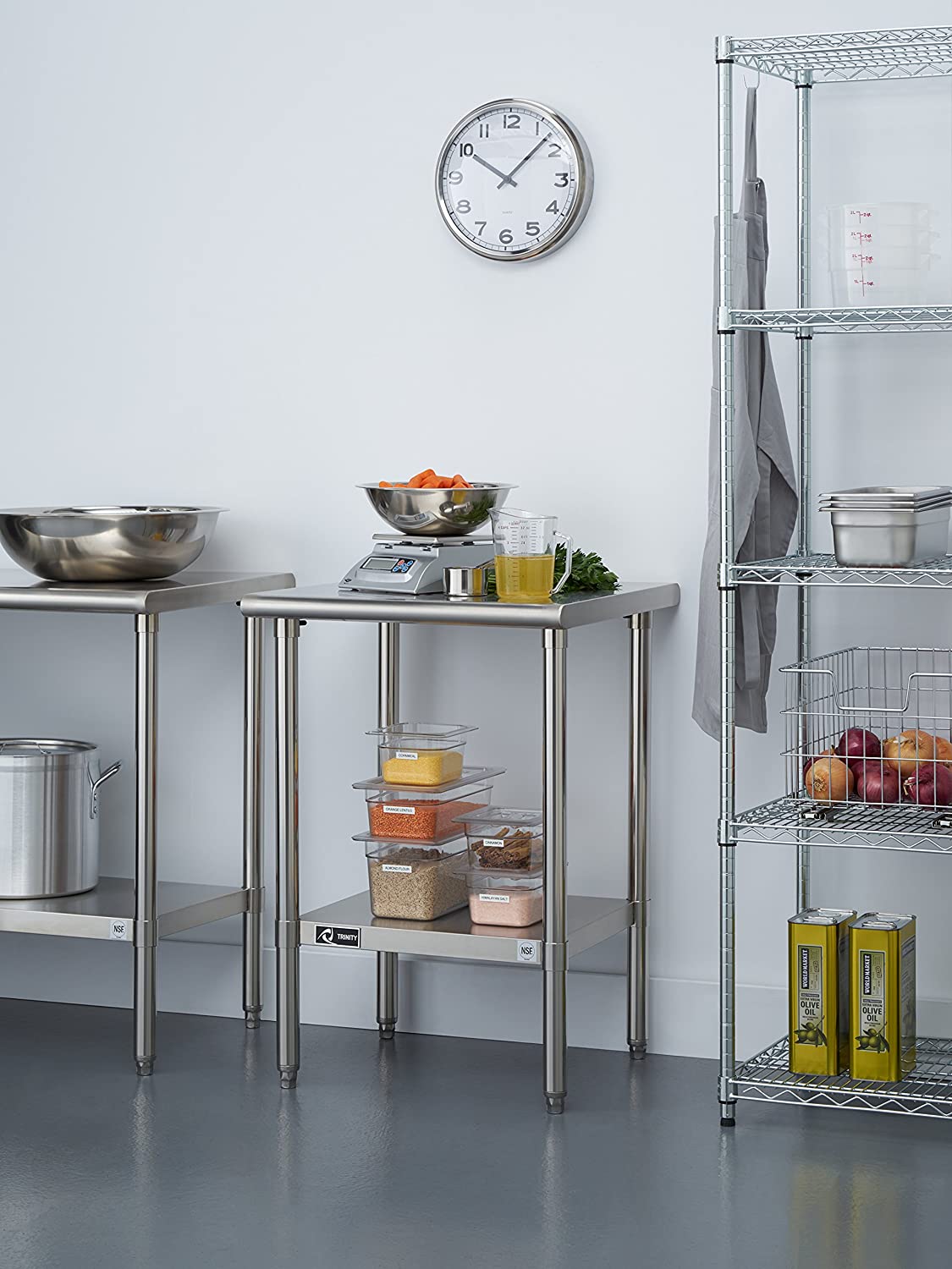 TRINITY TLS-1901 EcoStorage NSF Certified Stainless Steel Table. 24 Inch