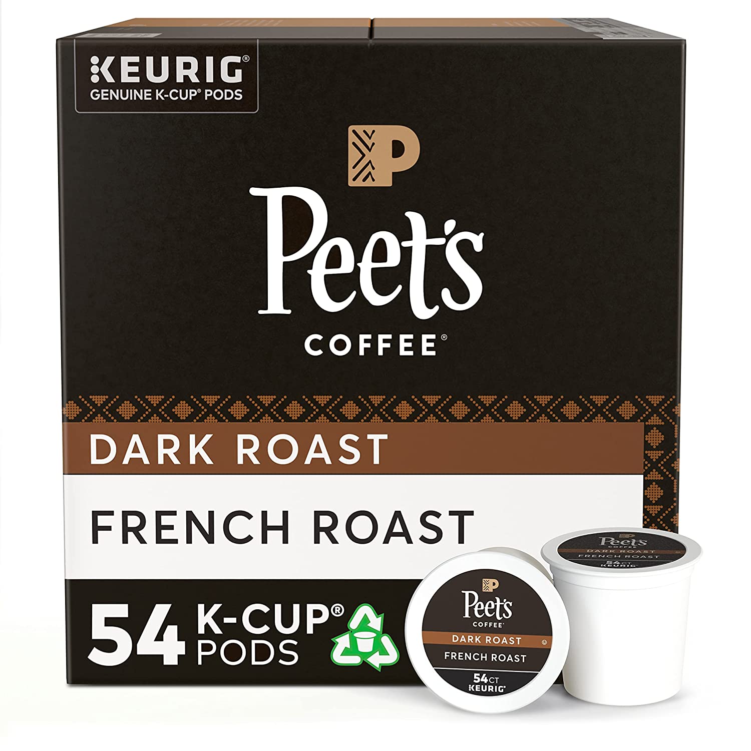 Peet-s Coffee French Roast. Dark Roast. 54 Count Single Serve K-Cup Coffee Pods for Keurig Coffee Maker