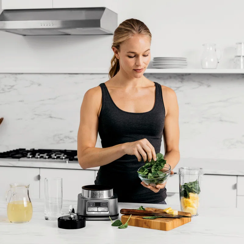 Ninja SS101 Foodi Smoothie Maker & Nutrient Extractor 1200 WP. 6 Functions Smoothies. Extractions. Spreads. smartTORQUE. 14-oz. Smoothie Maker. (2) To-Go Cups & Lids. Silver