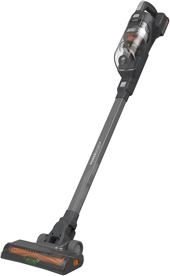 BLACK+DECKER POWERSERIES+ 20V MAX Cordless Vacuum. LED Floor Lights. Lightweight. Portable. Battery Included (BHFEA18D1). Gray