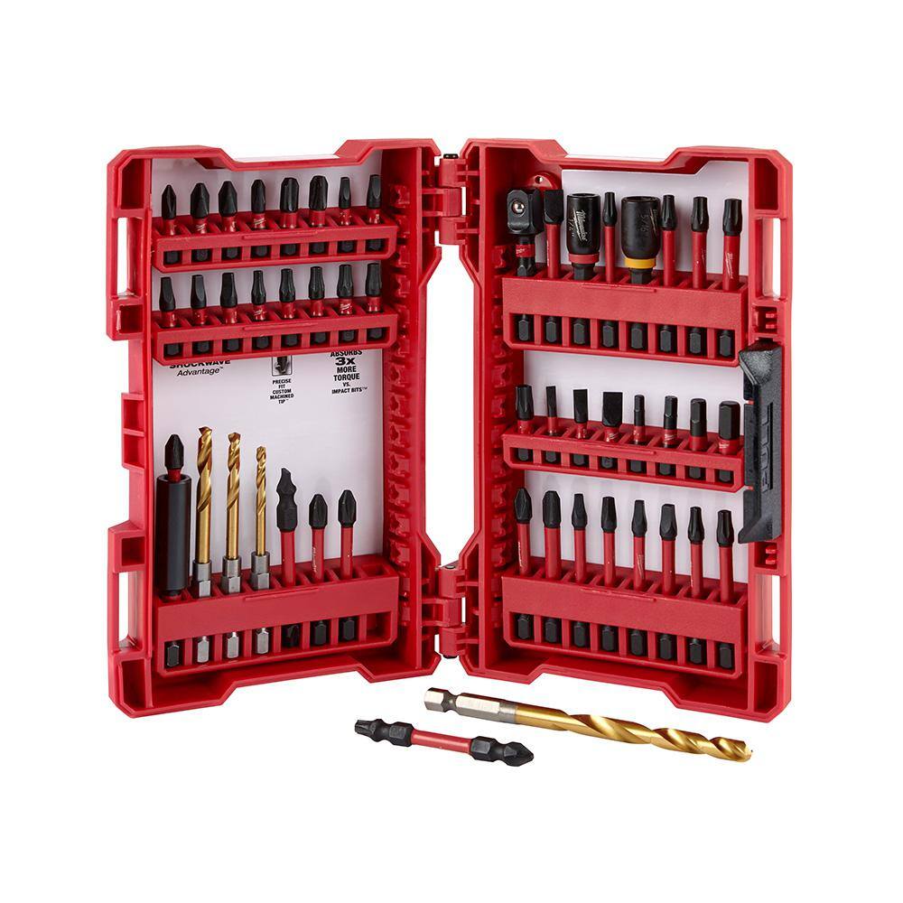 Milwaukee 2695-25CXH-48-32-4024 M18 18V Lithium-Ion Cordless Combo Tool Kit (5-Tool) with Bit Set. 2 Batteries. Charger. Tool Bag