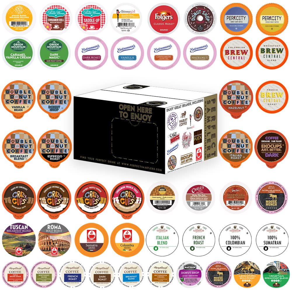 Crazy Cups Perfect Samplers Premium Coffee. Variety Pack. 50 Count