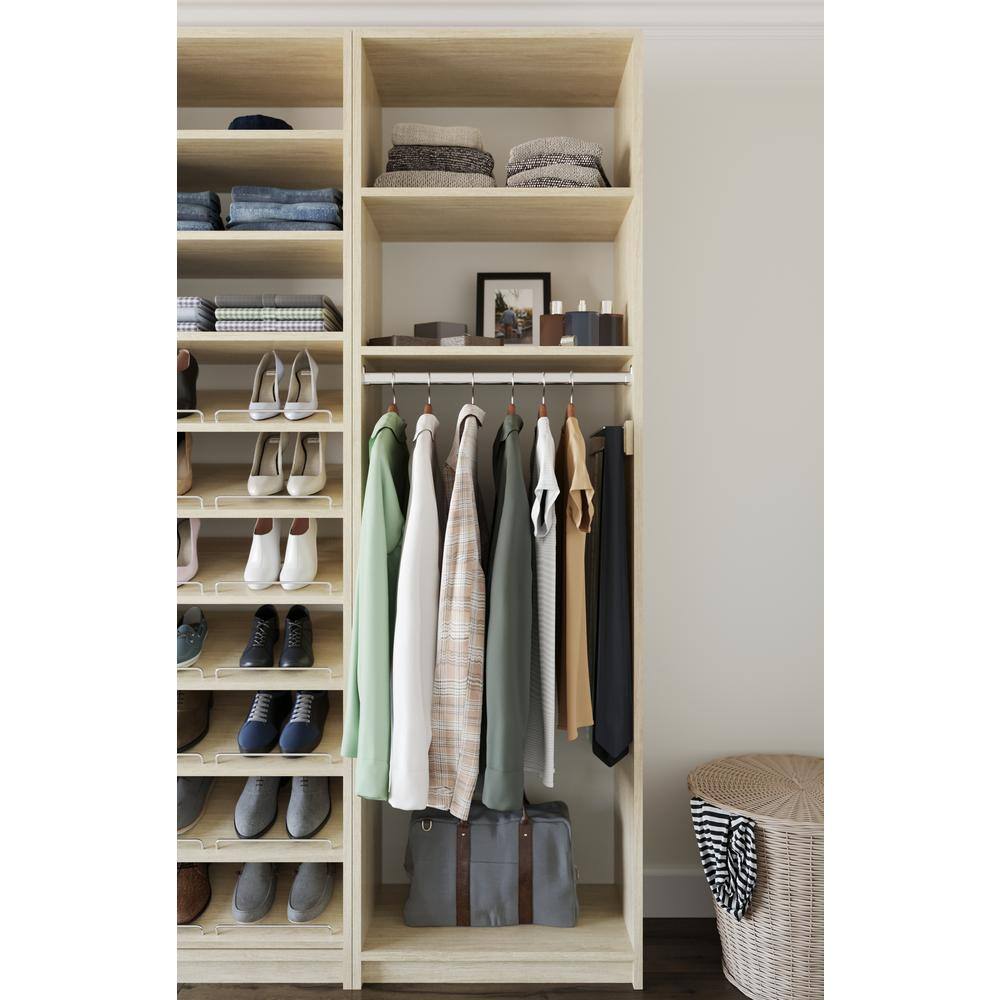 SimplyNeu SNT2-MJ 14 in. W D x 25.375 in. W x 84 in. H Wheat Medium Hanging Tower Wood Closet System