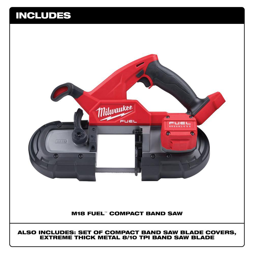 Milwaukee 2829-20-48-11-1865 M18 FUEL 18-Volt Lithium-Ion Brushless Cordless Compact Bandsaw with 6.0 Ah Battery