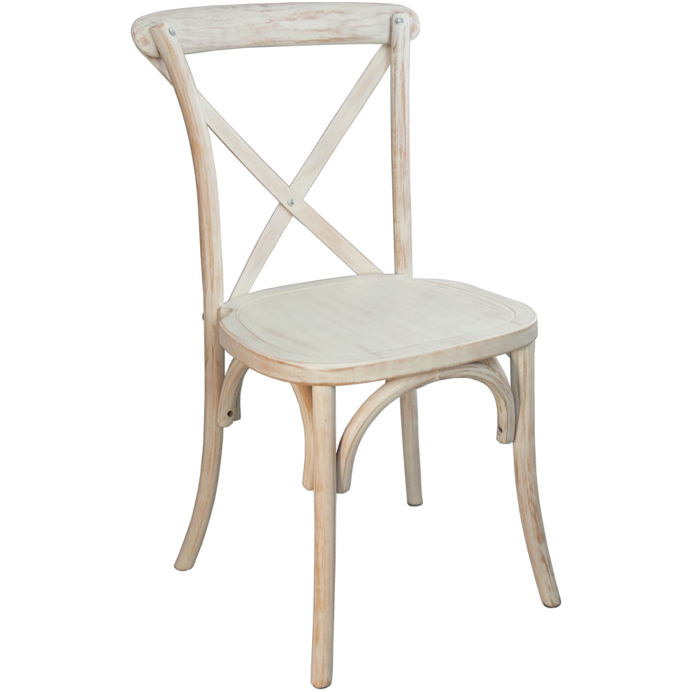 Merrick Lane X-Back Bistro Style Wooden High Back Dining Chair in Lime Wash