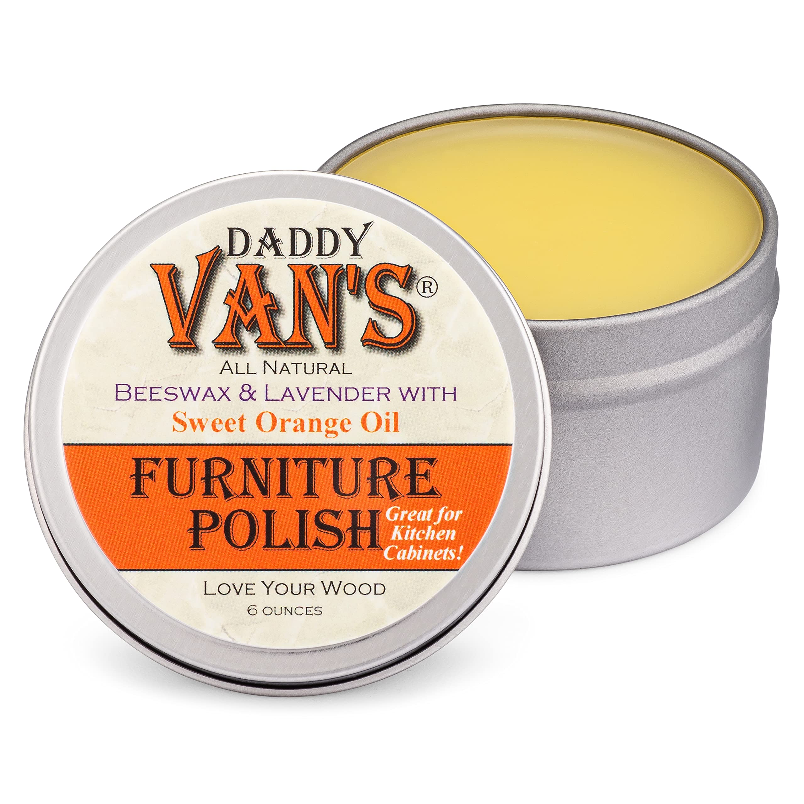Daddy Van-s All Natural Lavender & Sweet Orange Oil Beeswax Furniture Polish