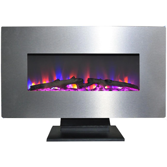 Cambridge 36-in W Stainless Steel Fan-forced Electric Fireplace (CAM36WMEF-2SS)