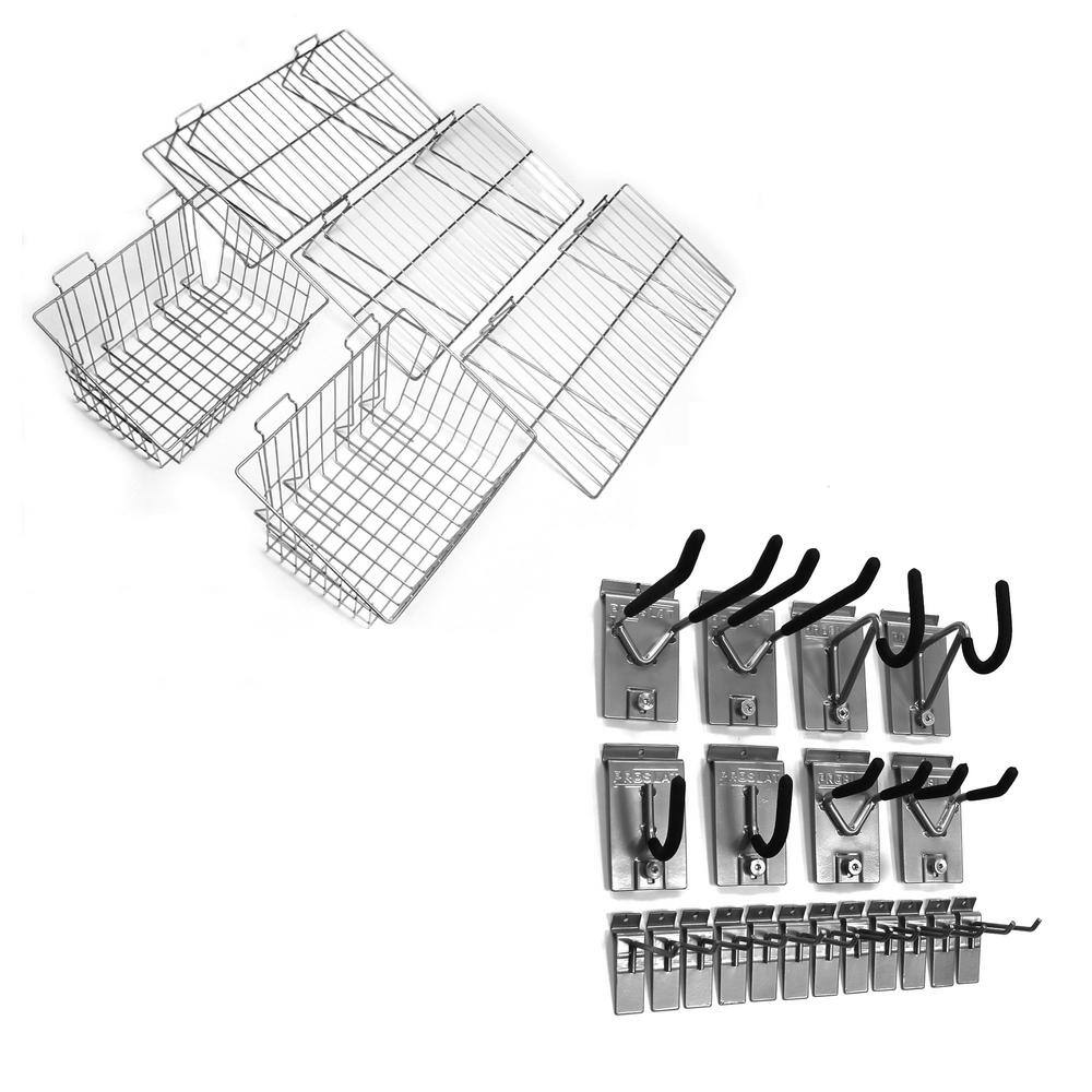Proslat 11009 Slatwall Ultimate Hook and Basket Bundle Kit (25-Piece)