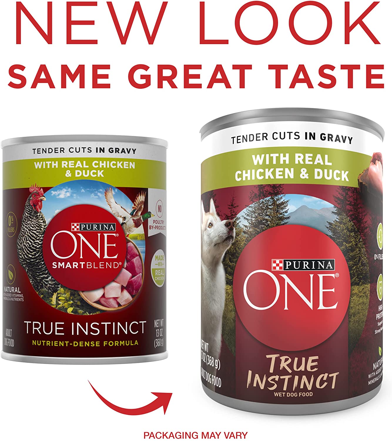 Purina ONE Natural Gravy Wet Dog Food. SmartBlend True Instinct Tender Cuts With Real Chicken and Duck - (12) 13 oz. Cans