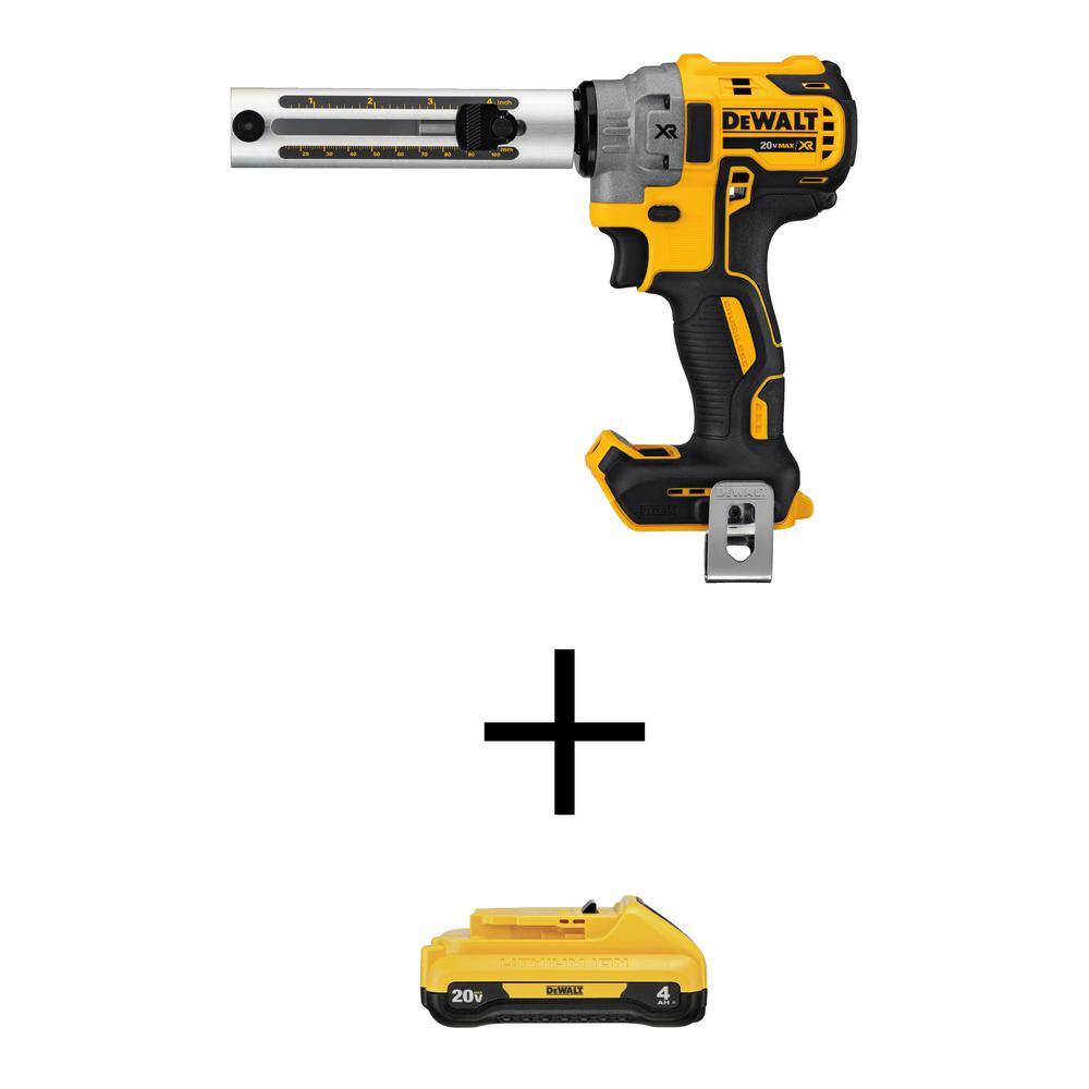DEWALT DCE151BW240 20V MAX XR Cordless Brushless Cable Stripper and (1) 20V MAX Compact Lithium-Ion 4.0Ah Battery