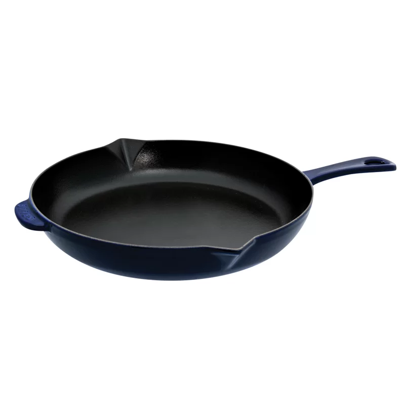 Staub 1223091 Cast Iron 12-inch Fry Pan - Dark Blue. Made in France