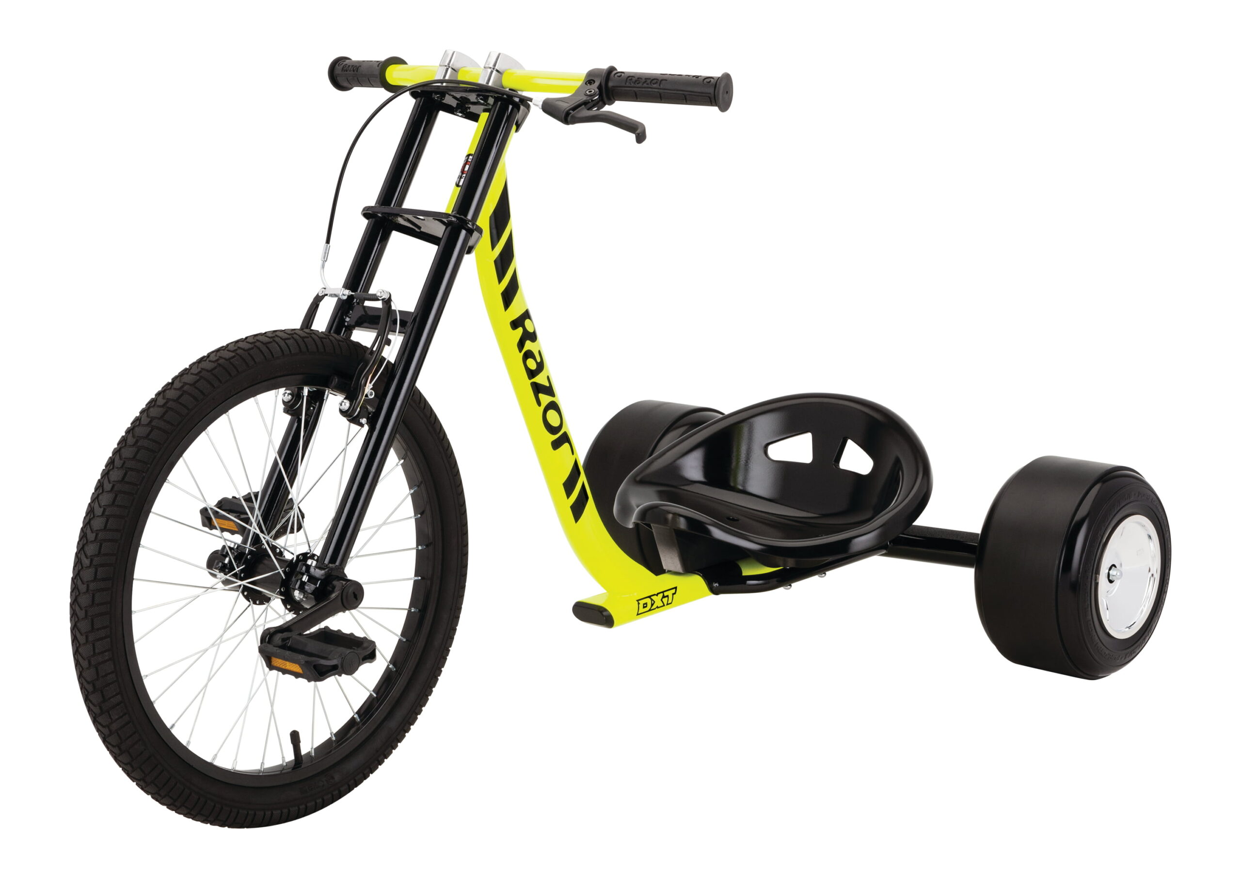 Razor DXT Drift Trike - Black/Yellow. Steel Frame and Moto Style. Tricycle. Construction. 3-Wheeled Drifting Ride On Tricycle for Teens and Adults. Unisex