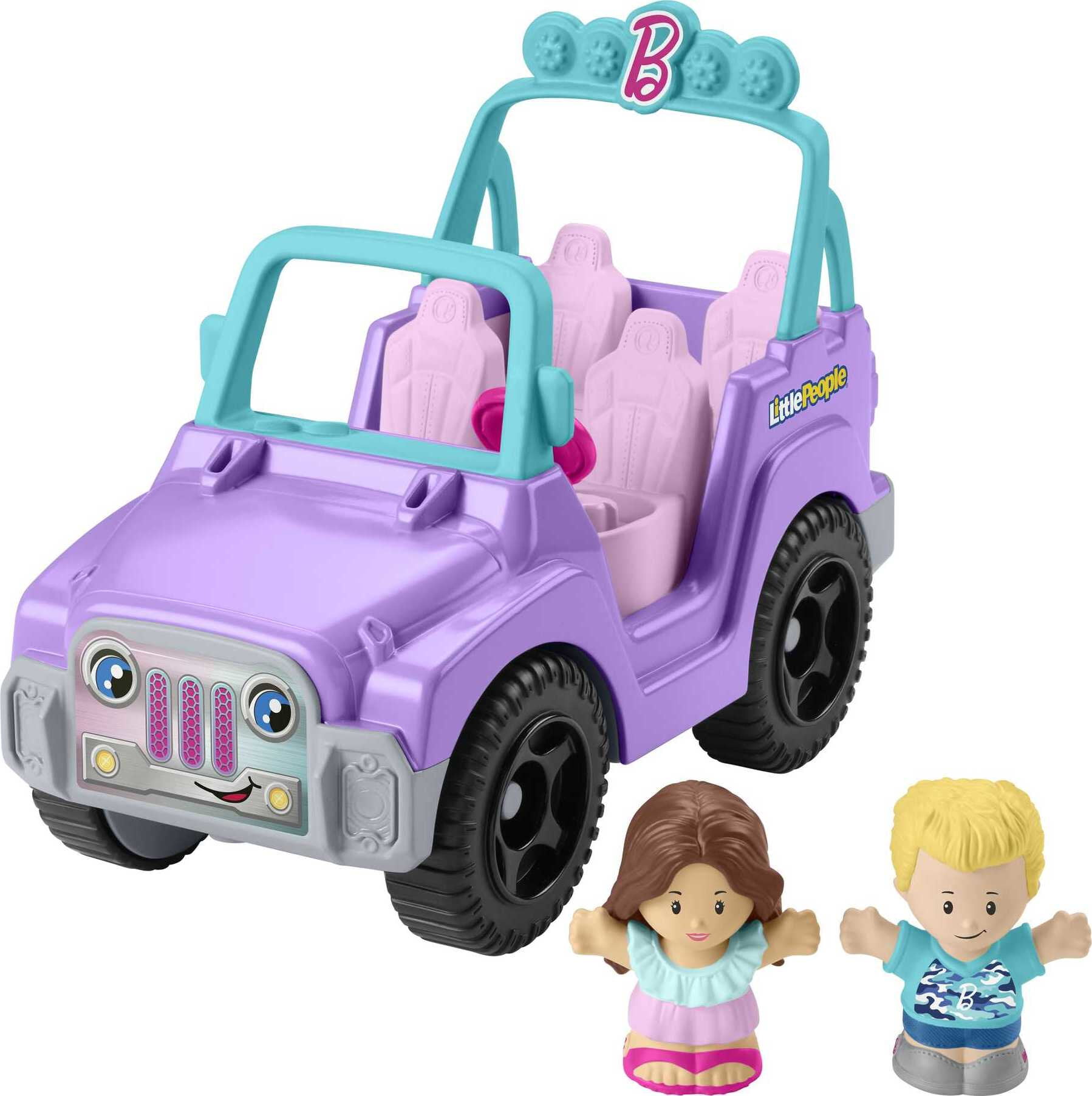 Fisher-Price Little People Barbie Toy Car with Music Sounds and 2 Figures. Beach Cruiser. Toddler Toys