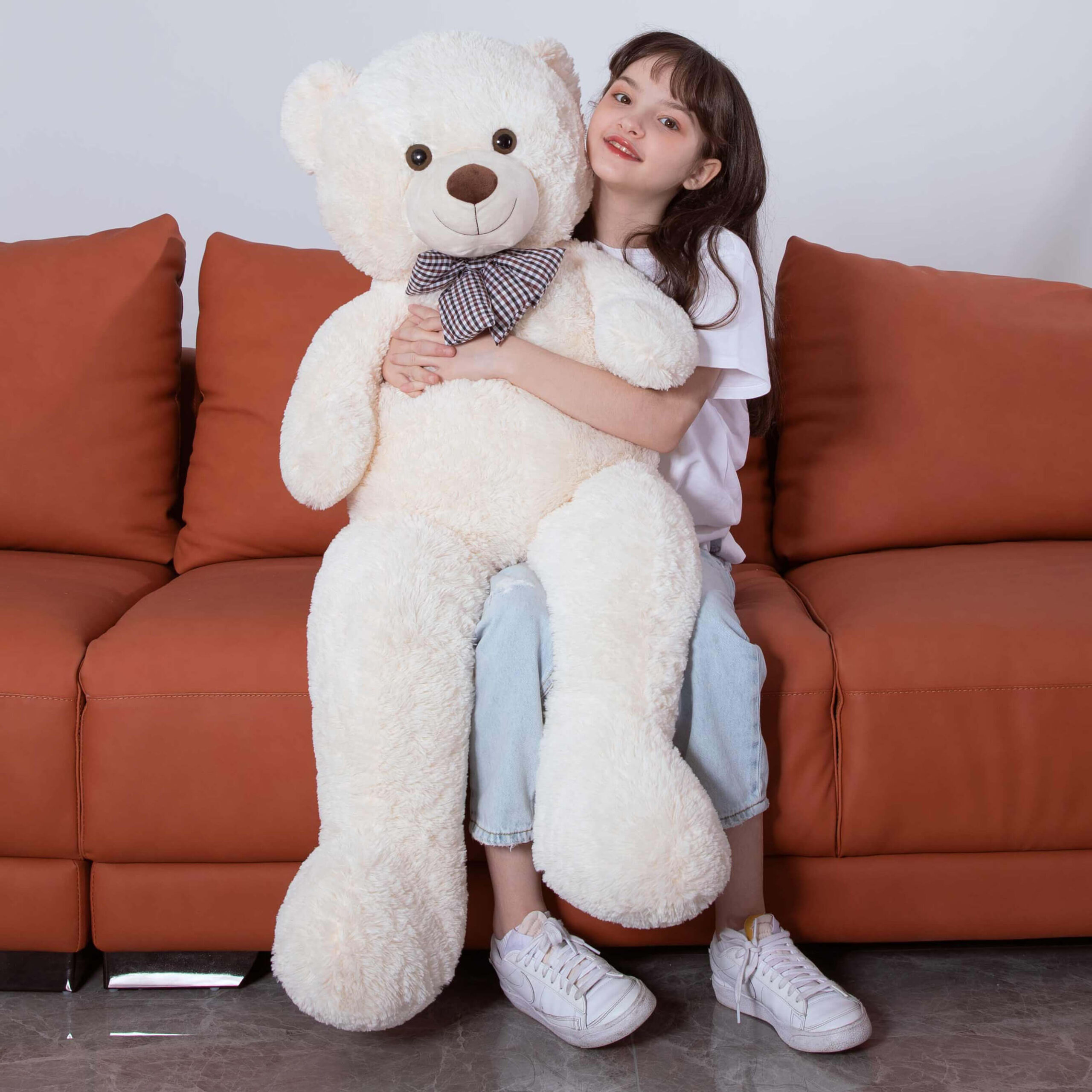 MorisMos Giant Teddy Bear 4ft Stuffed Animal Soft Big Bear Plush Toy. White
