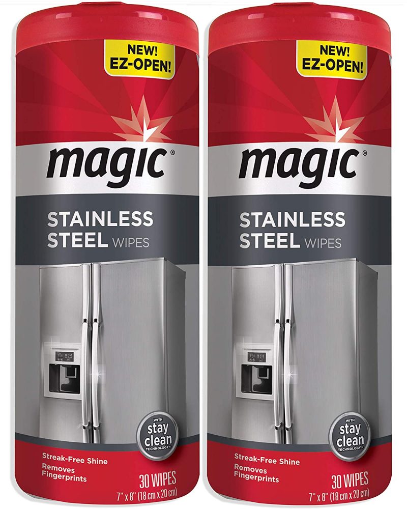 Magic Stainless Steel Wipes. Removes Fingerprints - 30 Count (2 Pack)