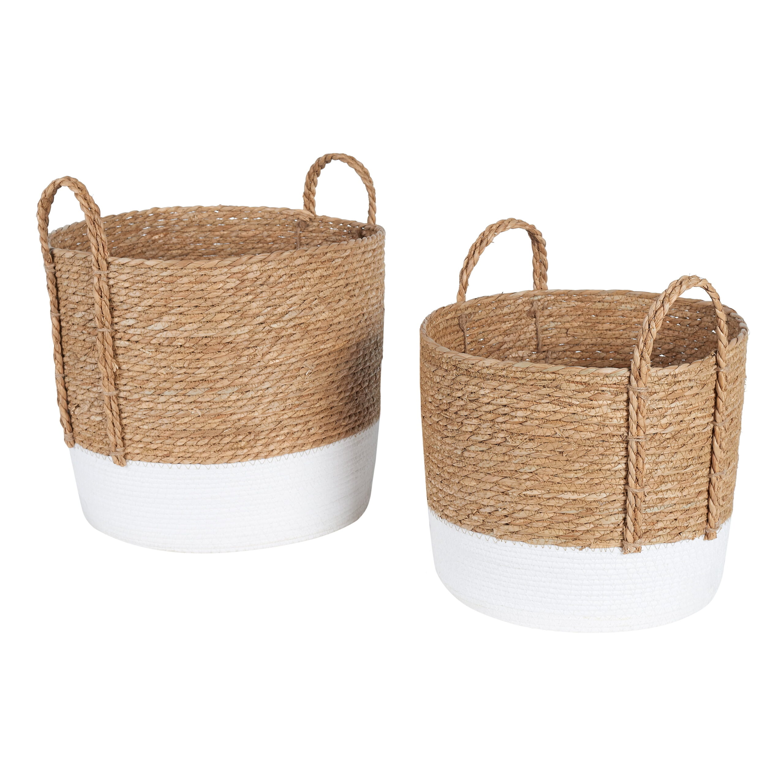 Mainstays Seagrass & Paper Rope Baskets. Set of 2. Large and Extra Large. Storage