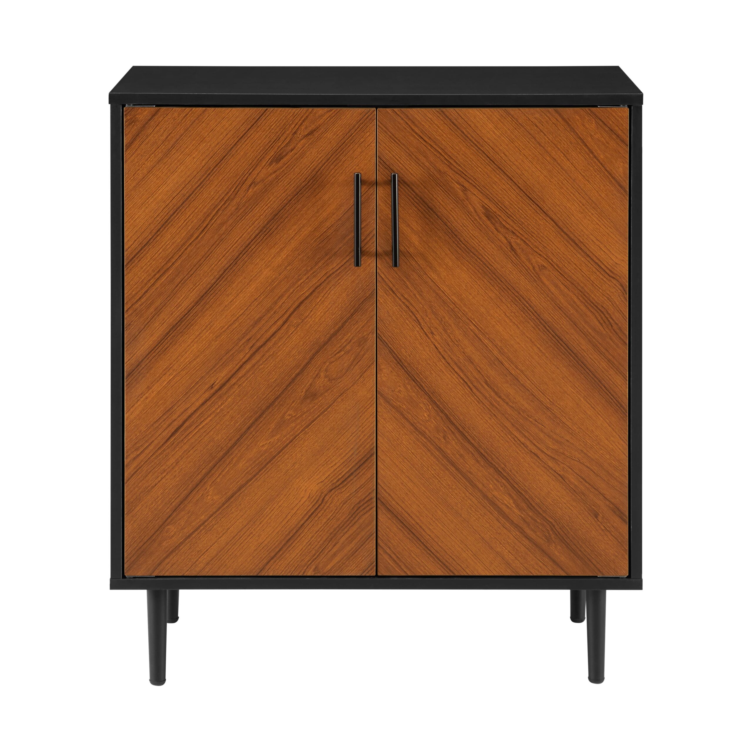Walker Edison Black Modern Bookmatch Accent Cabinet